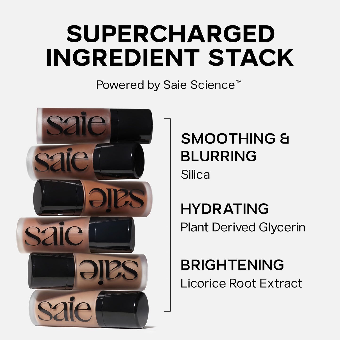 Saie Dew Bronze - Hydrating Liquid Bronzer Stick For a Sun Kissed Glow - Liquid Contour Stick Infused with Nourishing Skin Care Ingredients - Sculpted Face Makeup Essential - Sand (0.4 oz)