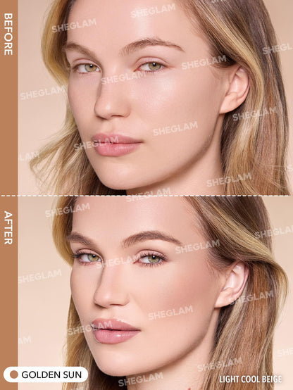 SHEGLAM Sun Sculpt Cool Toned Liquid Contour Stick Long Lasting Cream Matte Bronzer Makeup - Golden Sun