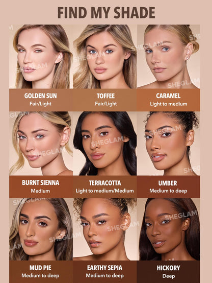SHEGLAM Sun Sculpt Cool Toned Liquid Contour Stick Long Lasting Cream Matte Bronzer Makeup - Golden Sun